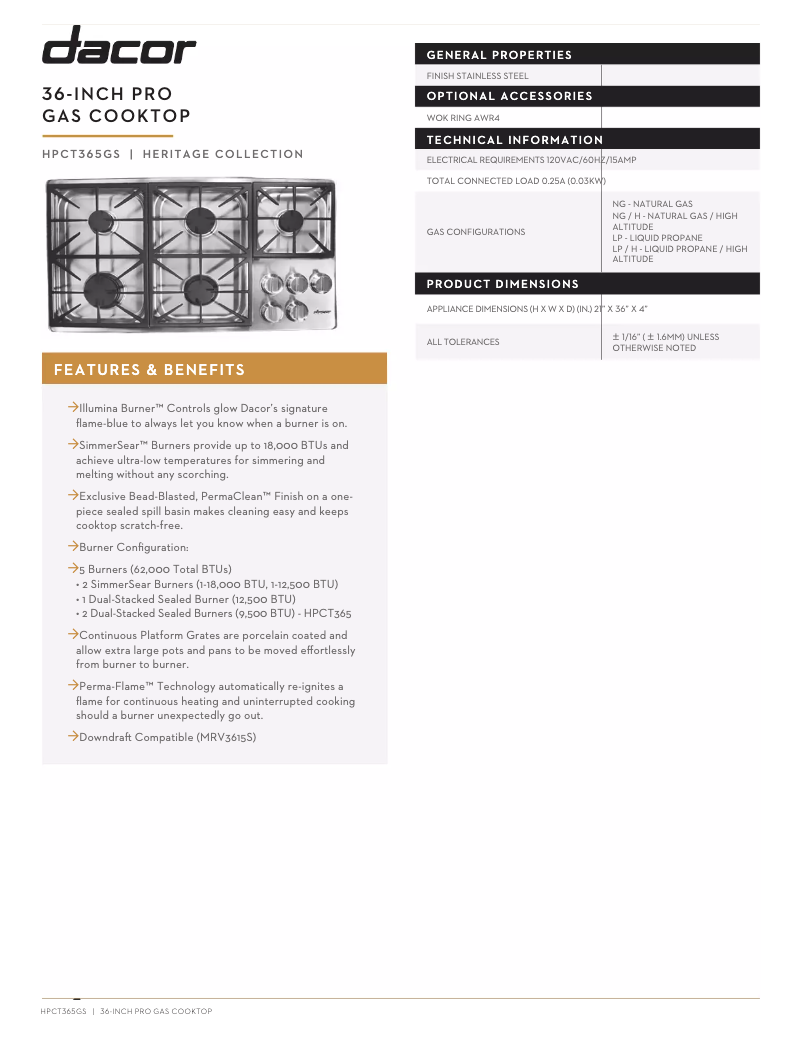 Imagen de la primera página del manual del dispositivo HPCT365GS