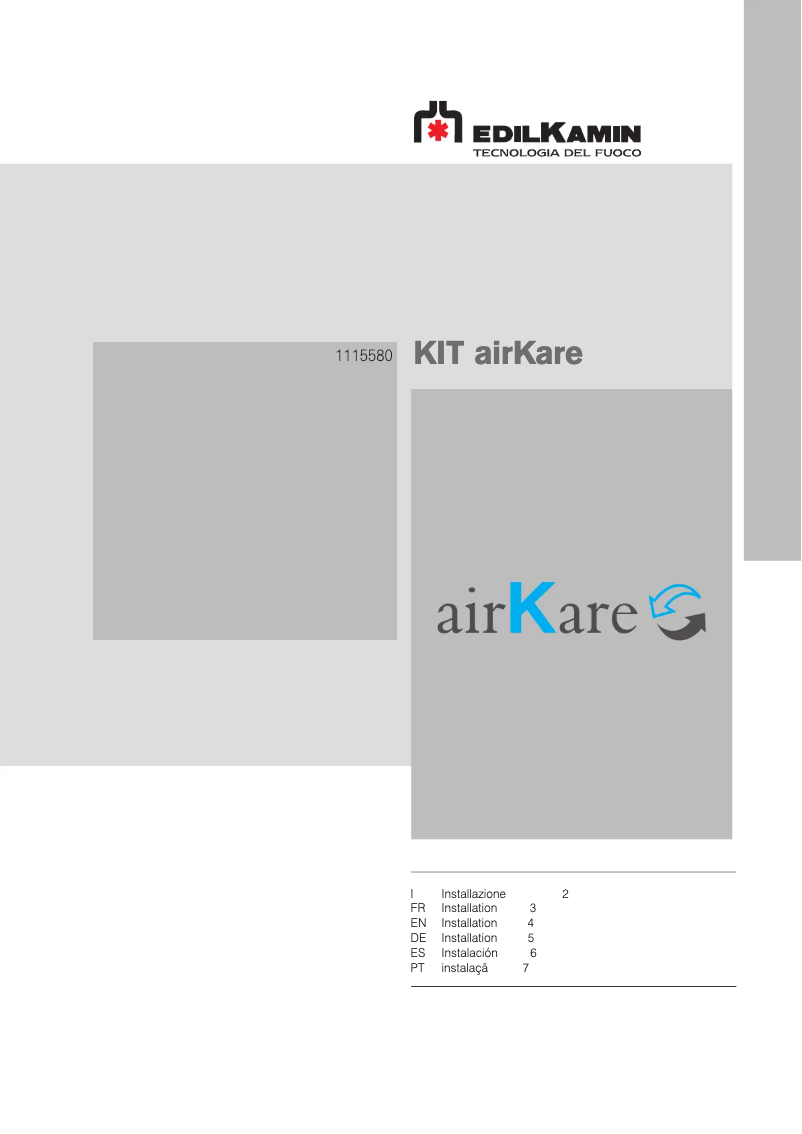 Imagen de la primera página del manual del dispositivo KIT airKare