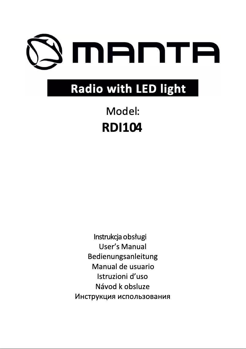 Página 1 del manual Manual de usuario Manta RDI104