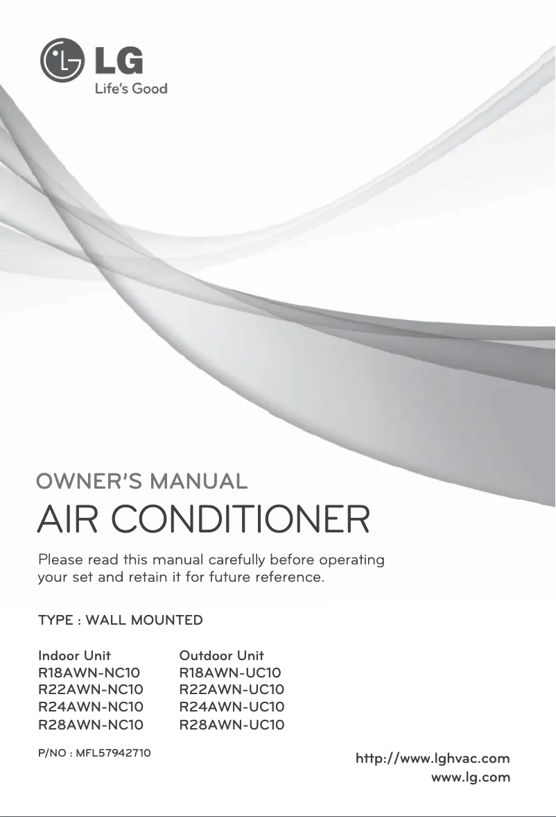 Imagen de la primera página del manual del dispositivo R18AWN-NC10