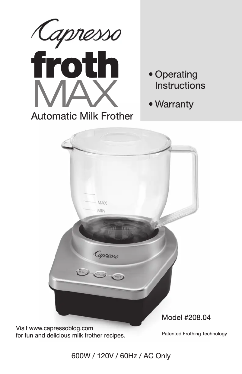 Imagen de la primera página del manual del dispositivo MAX