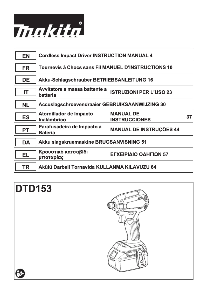 Imagen de la primera página del manual del dispositivo DTD153