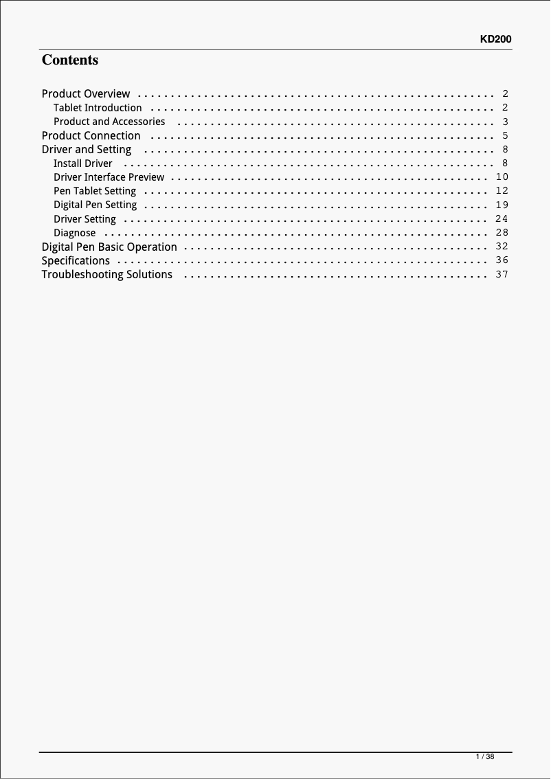 Imagen de la primera página del manual del dispositivo Inspiroy Keydial KD200