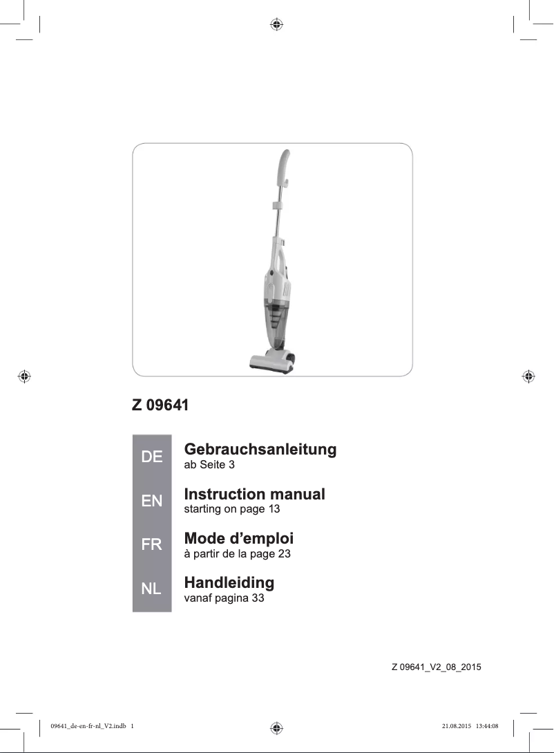 Página 1 del manual Manual de usuario Cleanmaxx Z 09641