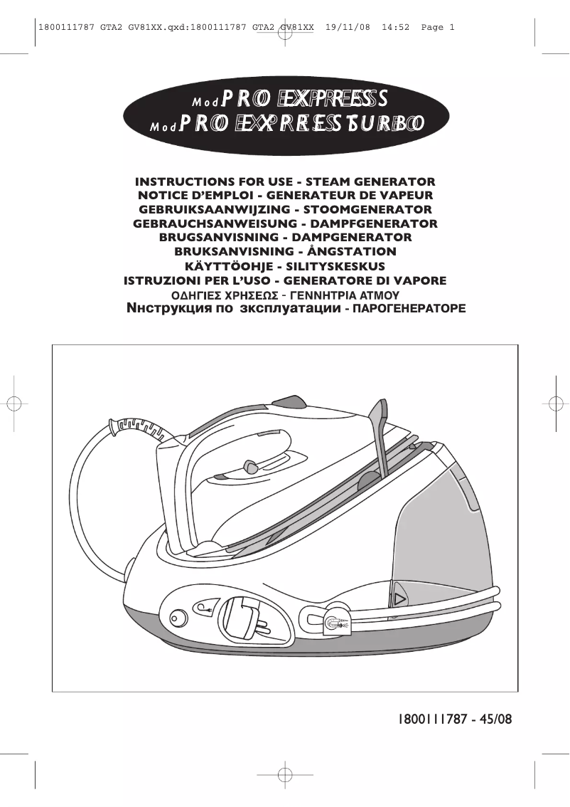 Página 1 del manual Manual de usuario Tefal GV8150Z0