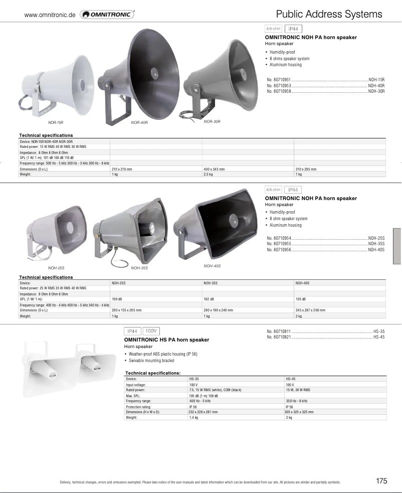 Página nº 1 - Catálogo Omnitronic NOH-35S