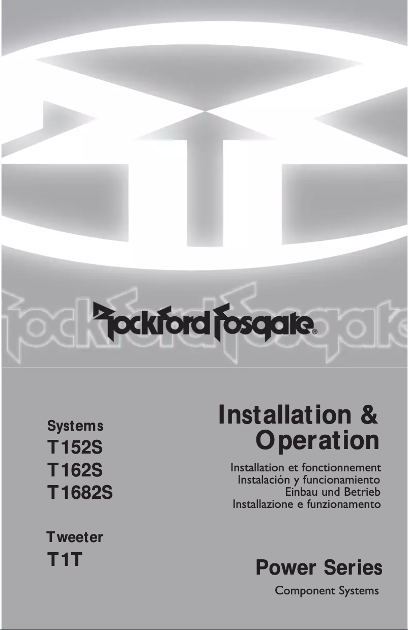 Página 1 del manual Manual de usuario Rockford Fosgate T162S