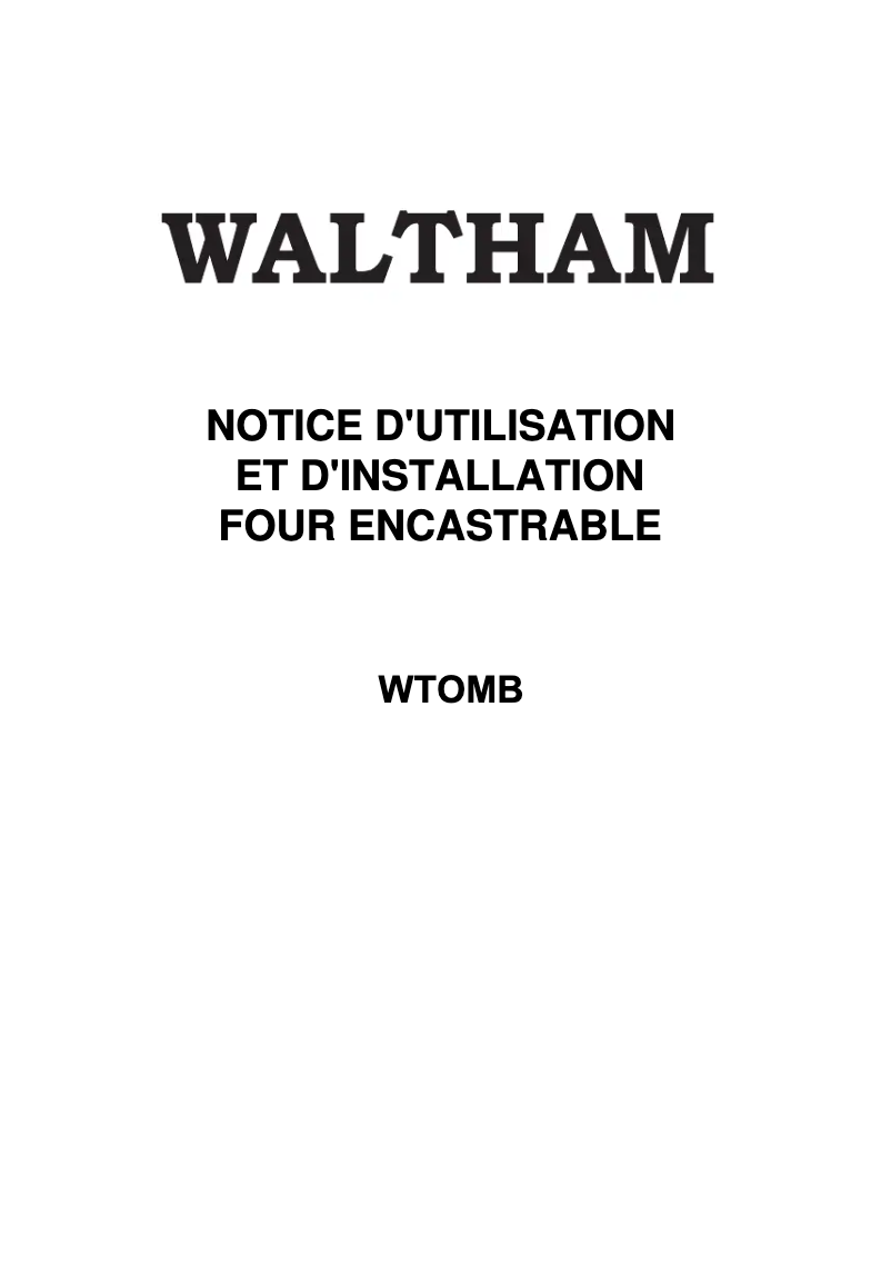 Página 1 del manual Manual de usuario Waltham WTOMB
