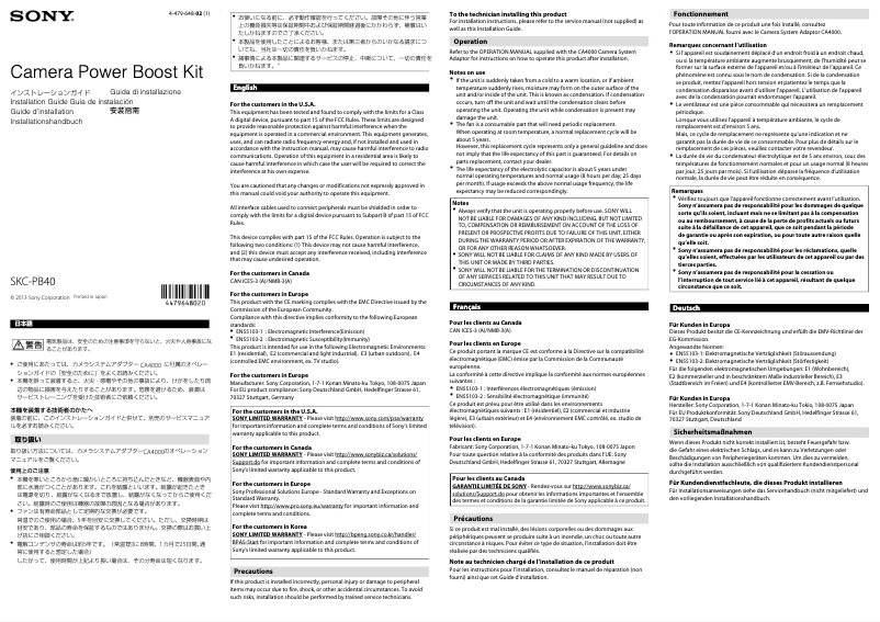 Imagen de la primera página del manual del dispositivo SKC-PB40