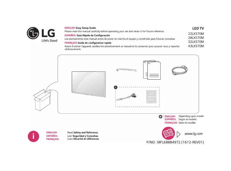 Imagen de la primera página del manual del dispositivo 32LX570M