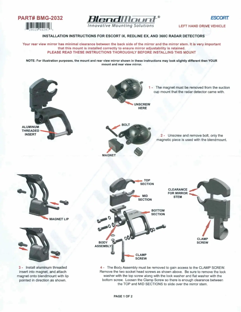 Página 1 del manual Manual de usuario BlendMount BMG-2032