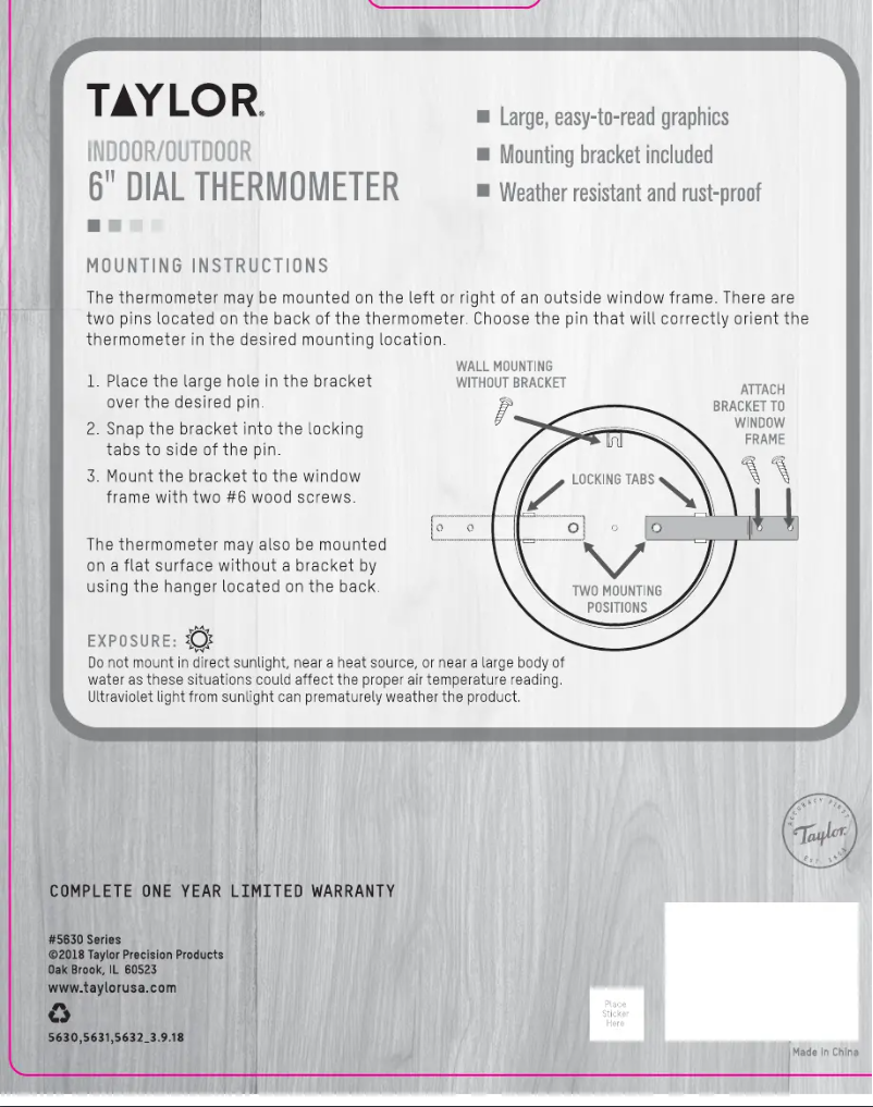 Imagen de la primera página del manual del dispositivo 5630