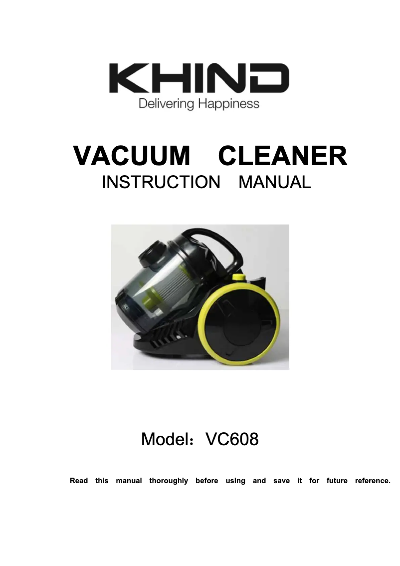 Página 1 del manual Manual de usuario Khind VC608