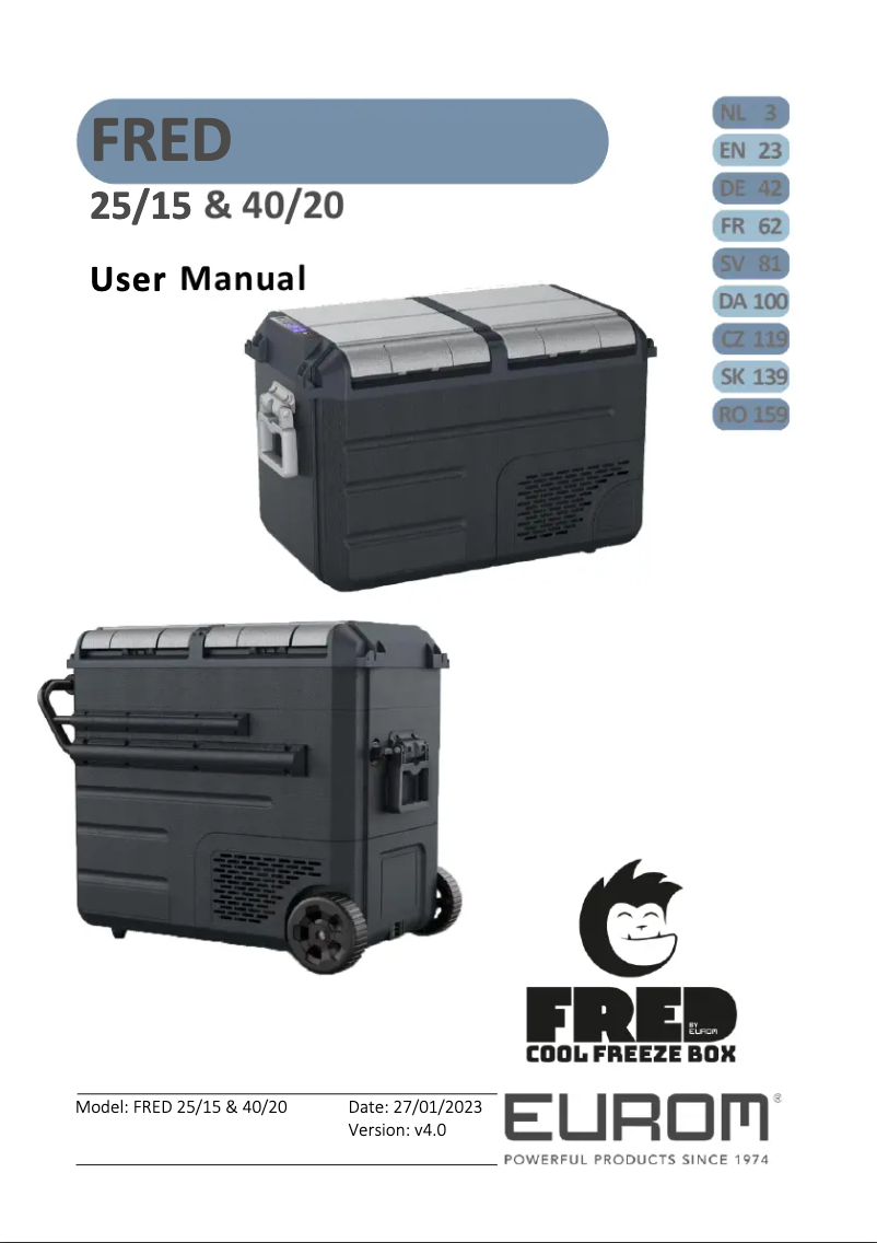 Imagen de la primera página del manual del dispositivo Fred 40