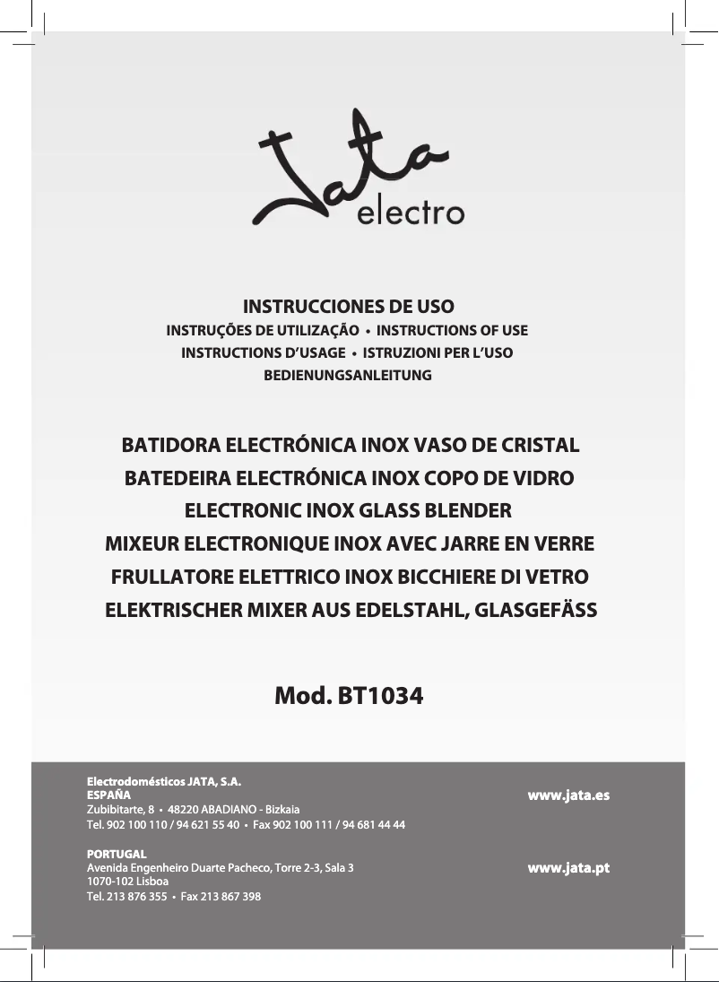 Imagen de la primera página del manual del dispositivo BT1034