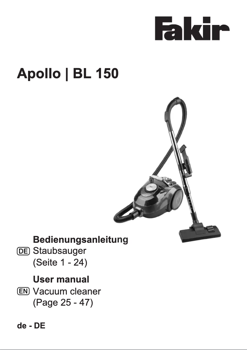 Imagen de la primera página del manual del dispositivo Apollo BL 150
