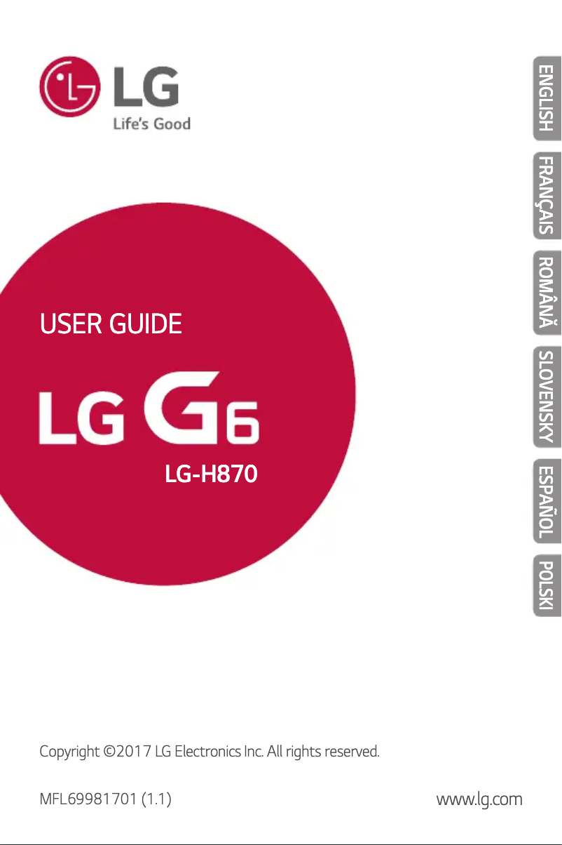 Imagen de la primera página del manual del dispositivo LG-H870