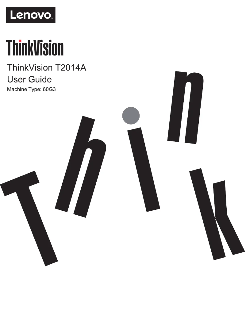 Imagen de la primera página del manual del dispositivo ThinkVision T2014