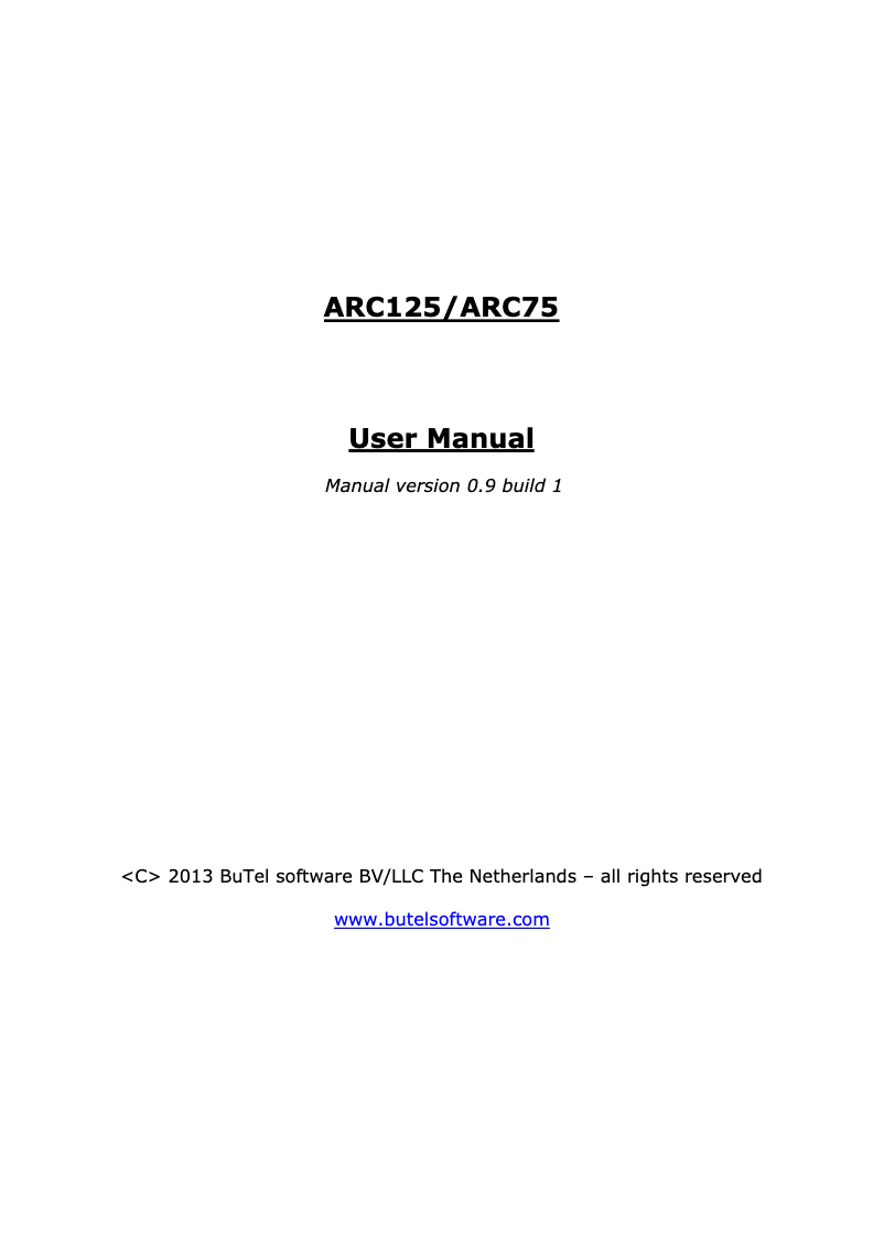 Imagen de la primera página del manual del dispositivo ARC125