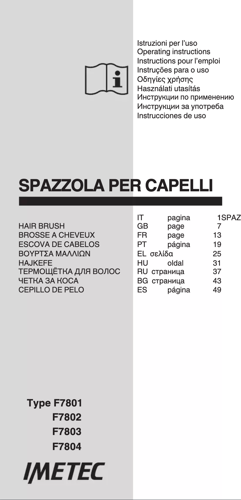 Imagen de la primera página del manual del dispositivo Bellissima Magic Style PB2 30