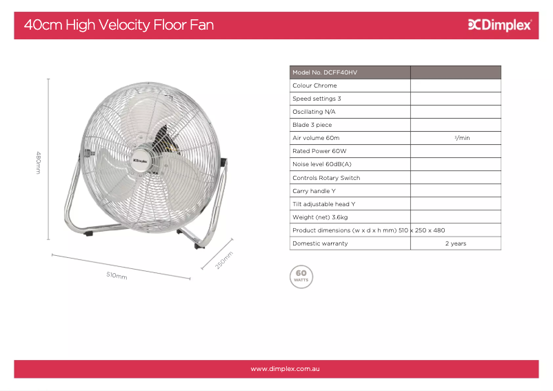 Imagen de la primera página del manual del dispositivo DCFF40HV