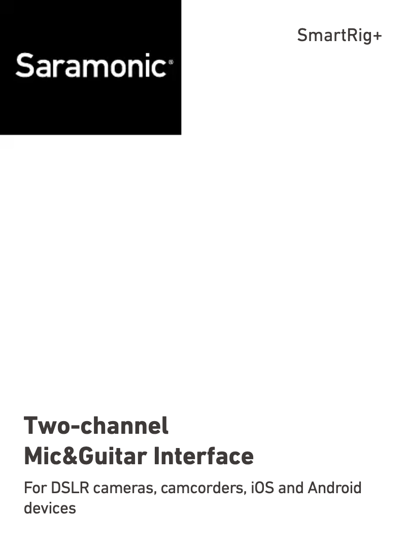 Página 1 del manual Manual de usuario Saramonic SmartRig+