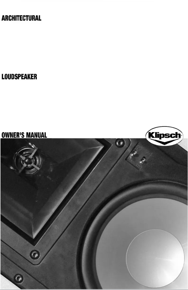 Página 1 del manual Manual de usuario Klipsch Architectural R-1650-C