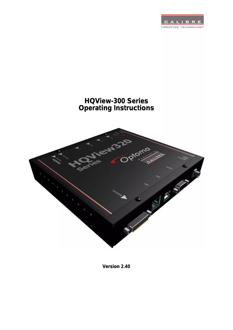 Página 1 del manual Manual de usuario Optoma HQView320