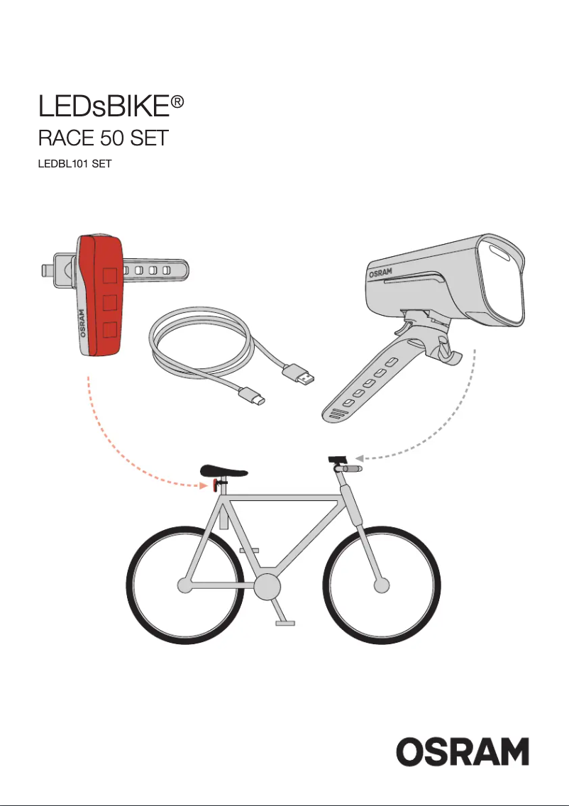 Imagen de la primera página del manual del dispositivo LEDsBIKE RACE 50 SET
