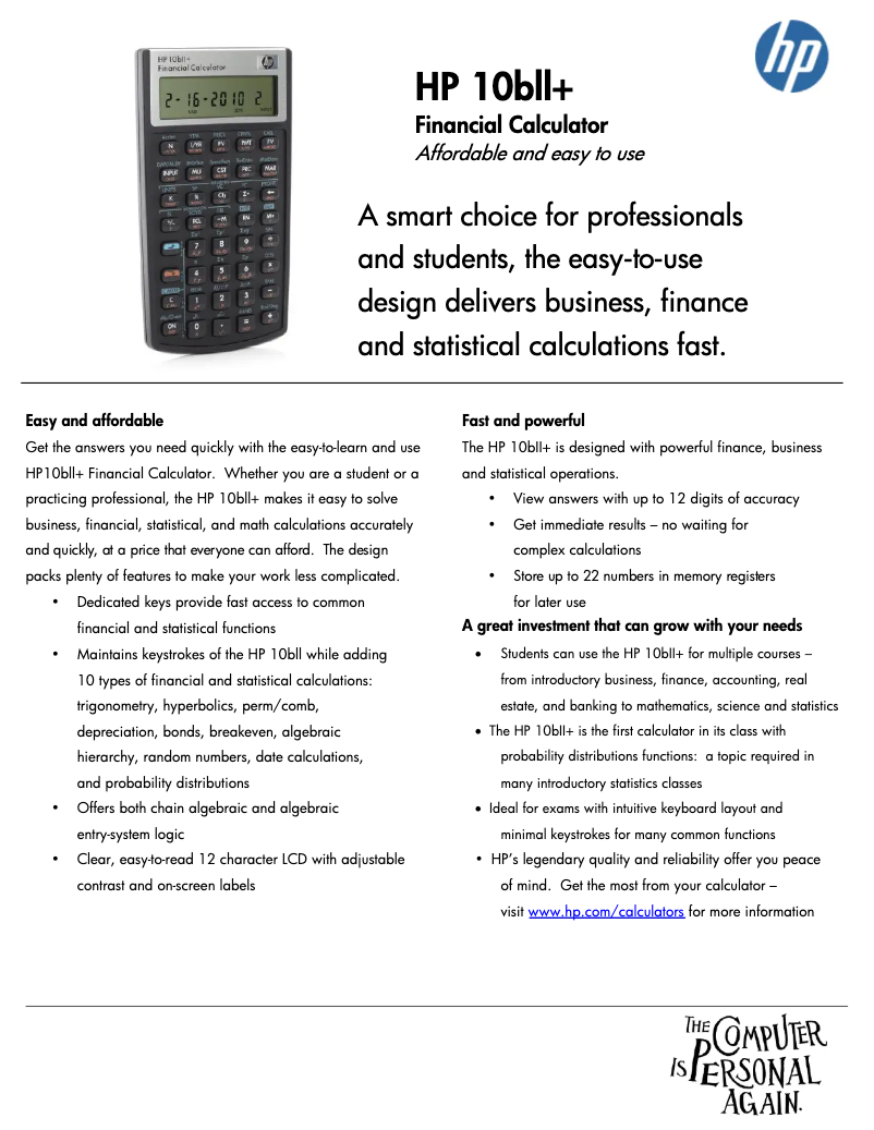 Imagen de la primera página del manual del dispositivo 10bII+