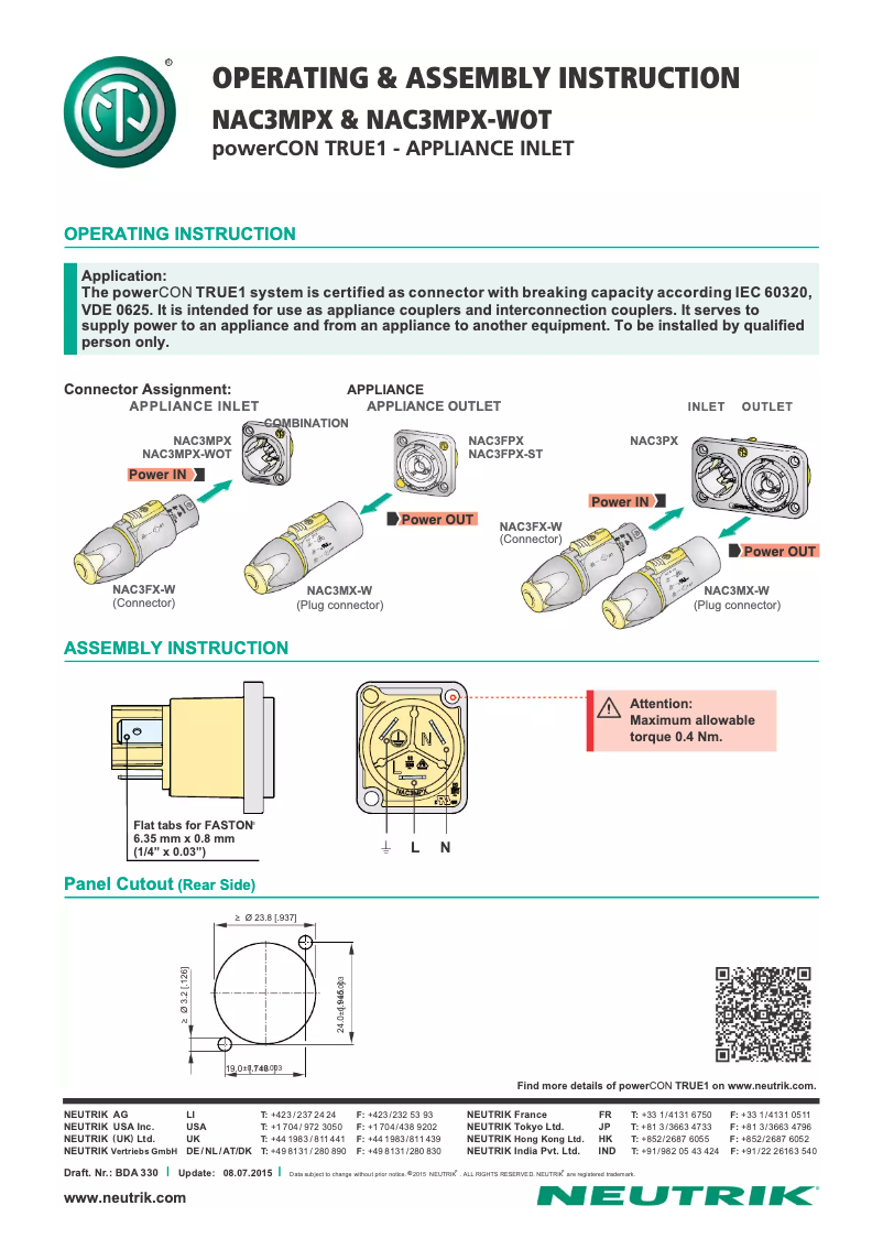 Imagen de la primera página del manual del dispositivo NAC3MPX