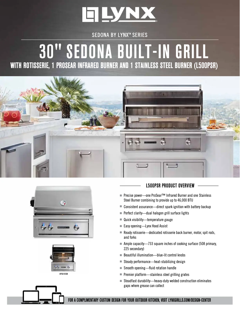 Página 1 del manual Ficha técnica Sedona L500PSR LP