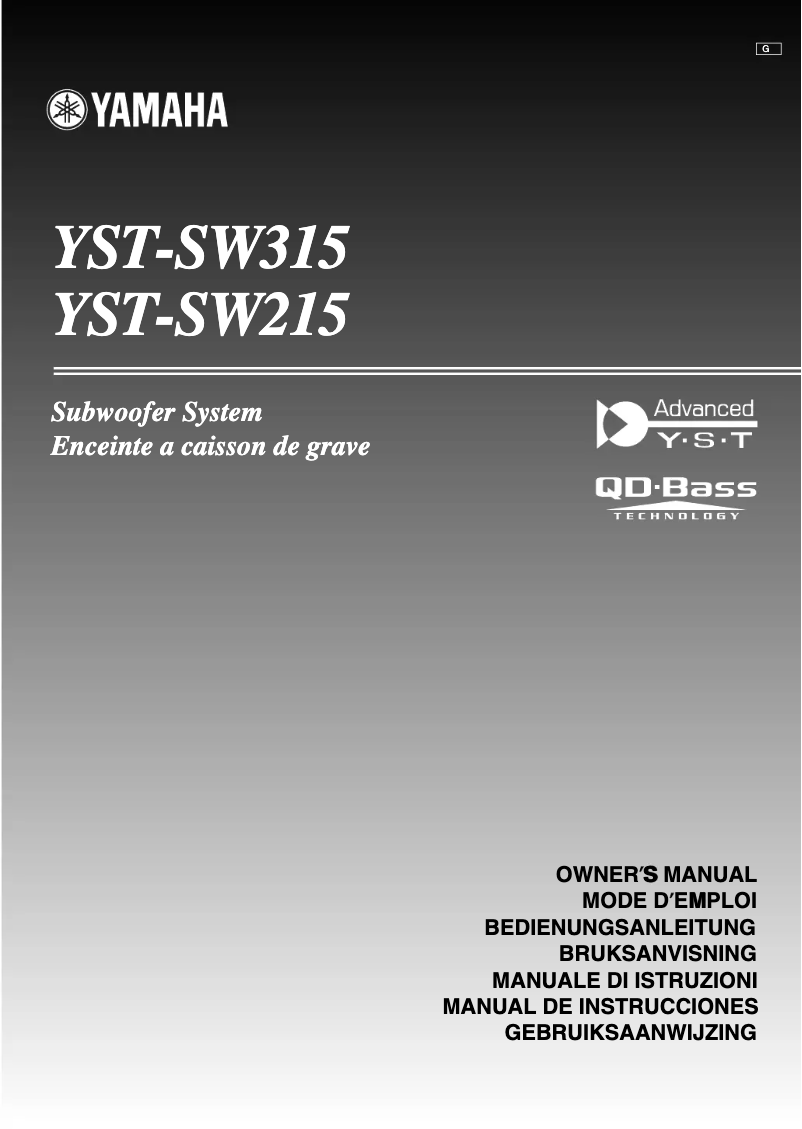 Imagen de la primera página del manual del dispositivo YST-SW315PN