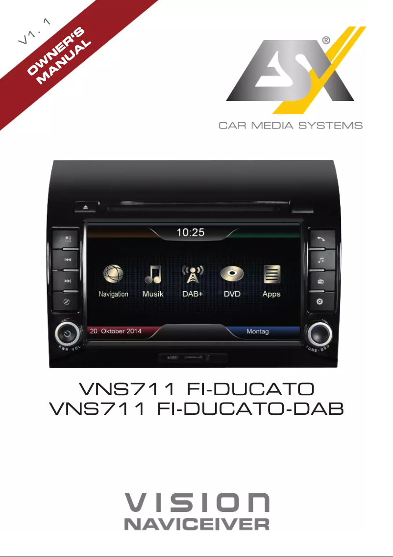 Imagen de la primera página del manual del dispositivo Vision VNS711 FI-DUCATO (Fiat)