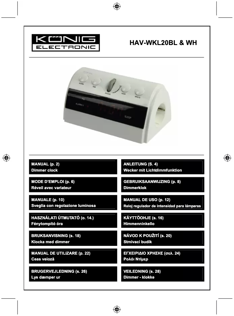 Imagen de la primera página del manual del dispositivo HAV-WKL20WH