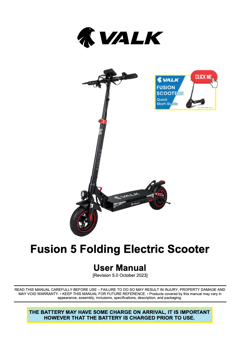 Imagen de la primera página del manual del dispositivo Fusion 5