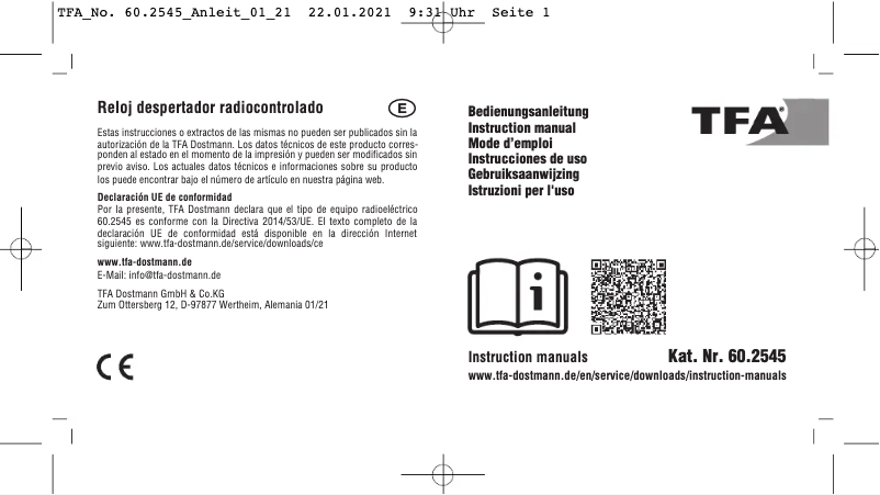 Imagen de la primera página del manual del dispositivo 60.2545.01