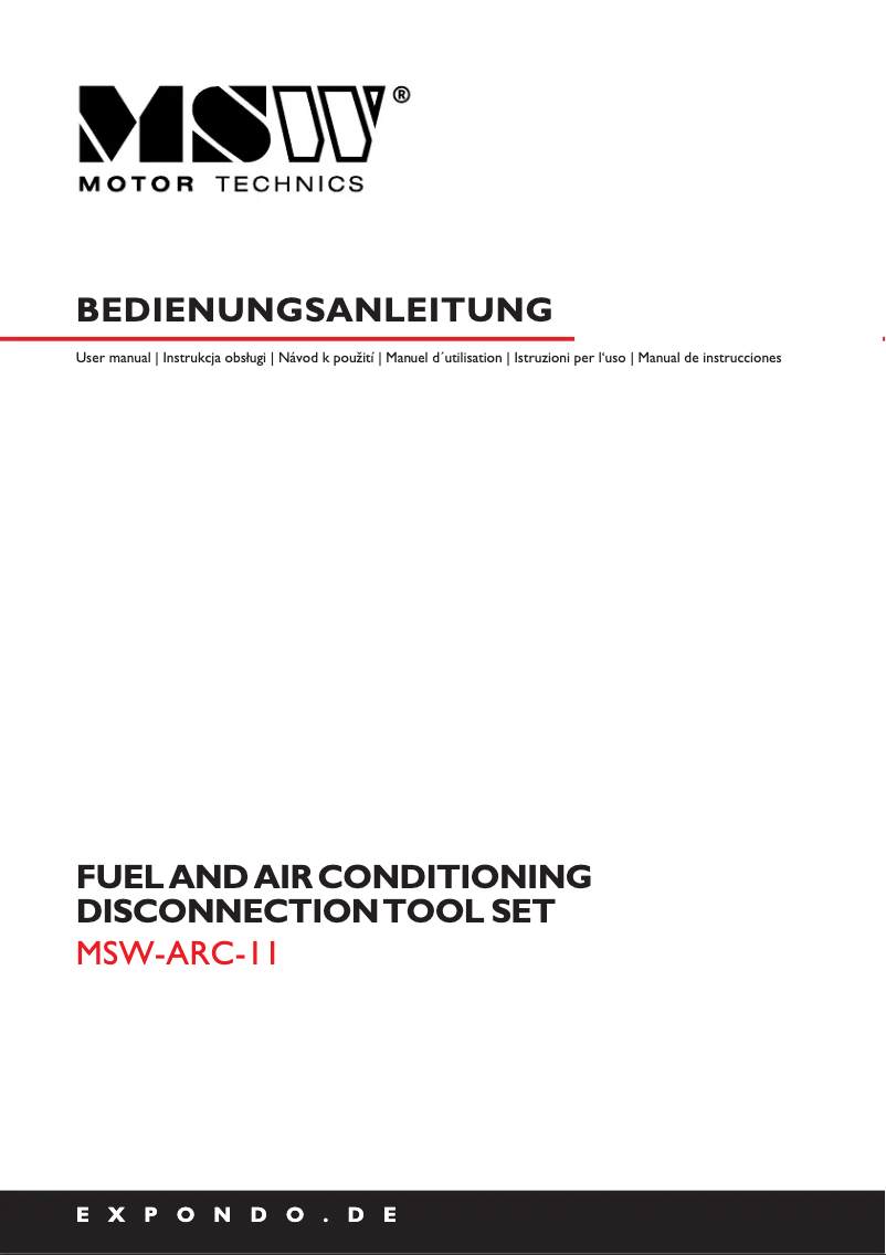 Página nº 1 - Manual de usuario MSW MSW-ARC-11