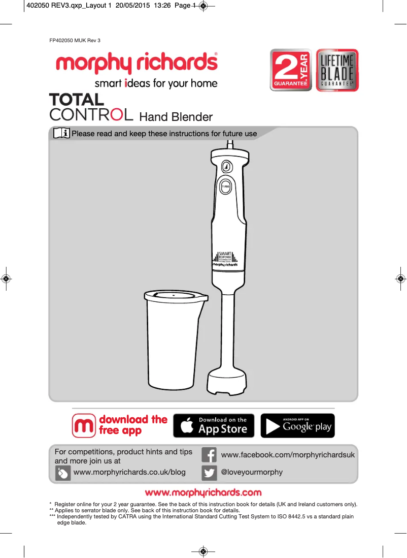 Página 1 del manual Manual de usuario Morphy Richards Total Control Multi 402054EE