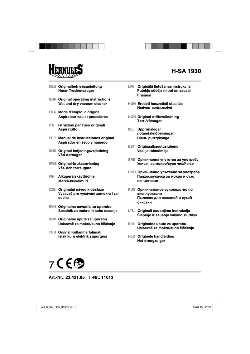 Página 1 del manual Manual de usuario Herkules H-SA 1930