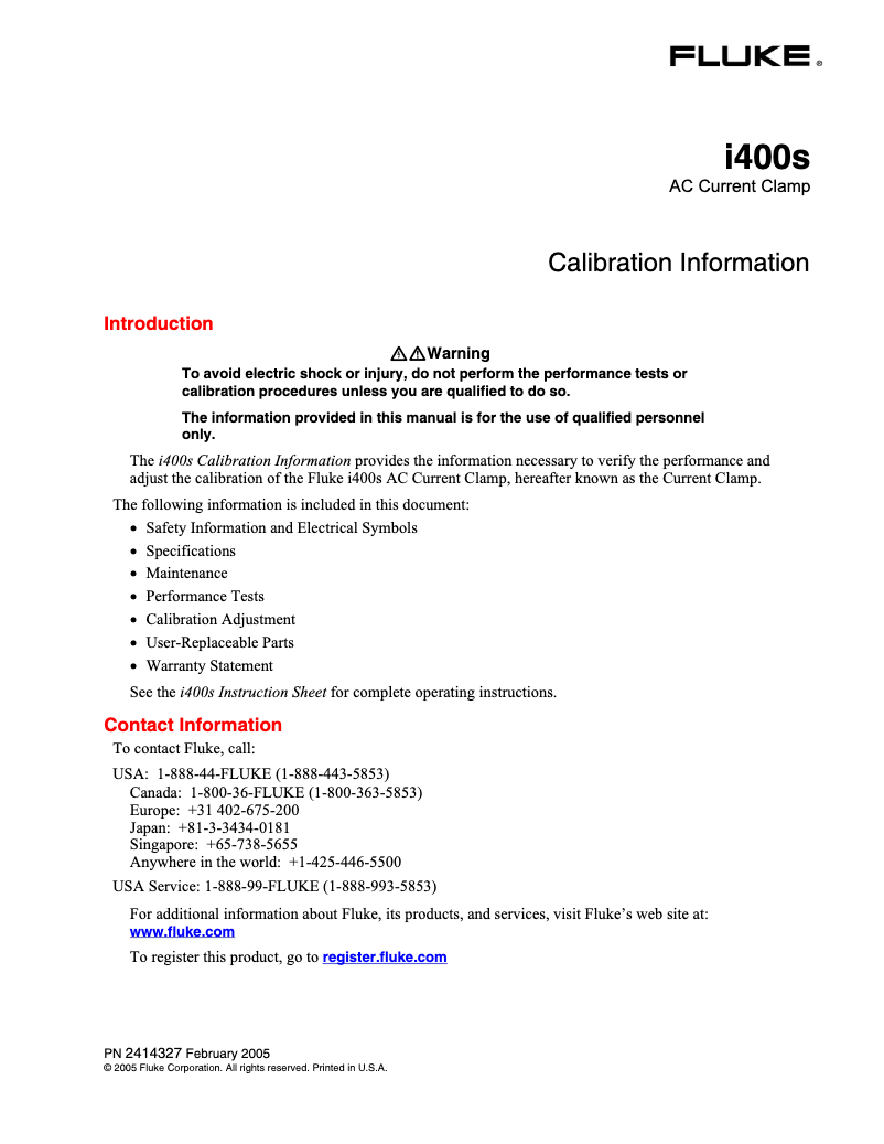 Imagen de la primera página del manual del dispositivo i400s