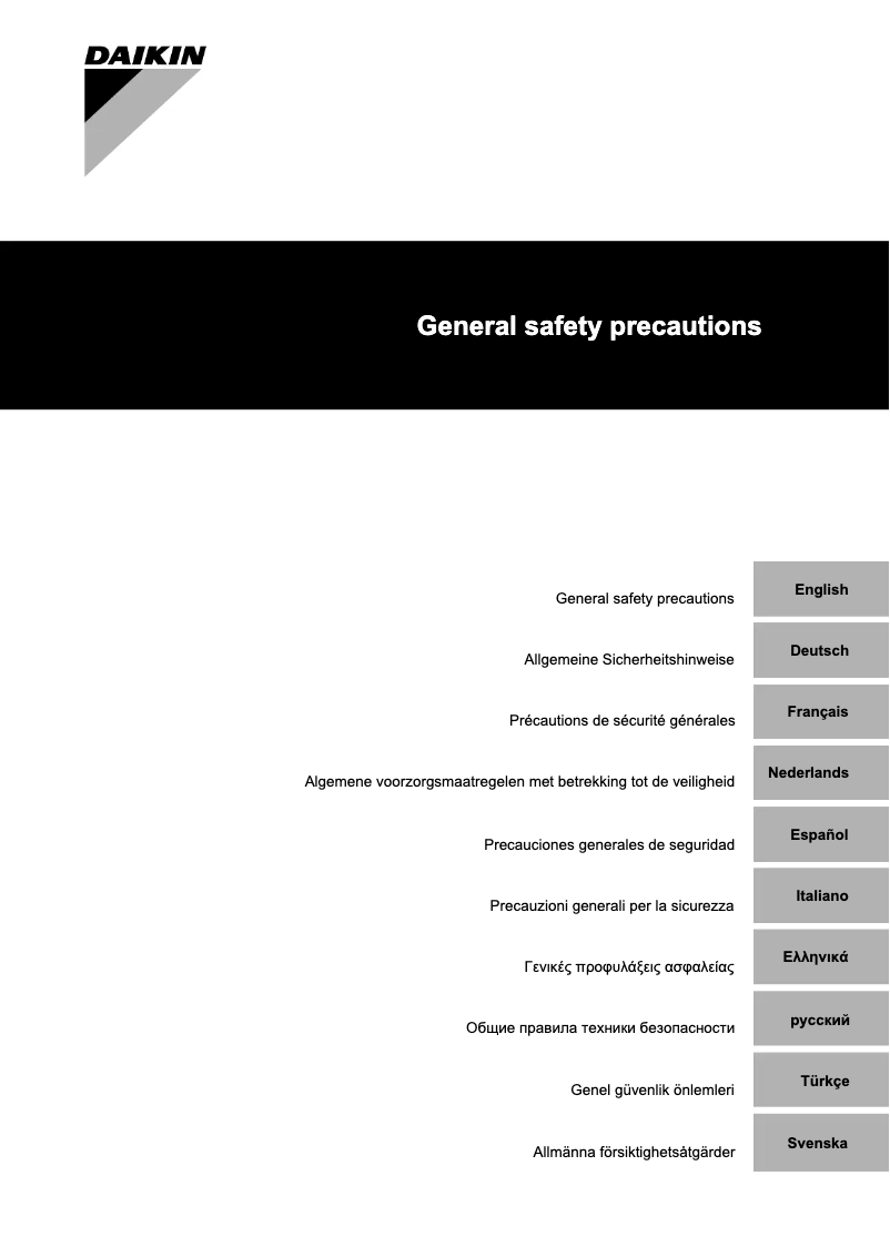 Página 1 del manual Instrucciones de seguridad Daikin LRLEQ3BY1