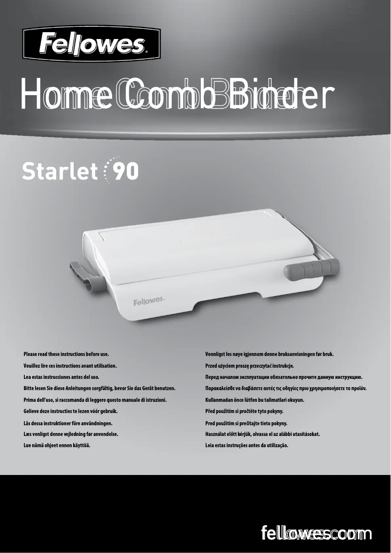 Página nº 1 - Manual de usuario Fellowes Starlet 90