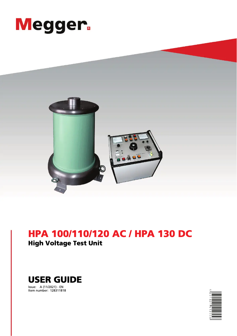 Página 1 del manual Manual de usuario Megger HPA 130 DC