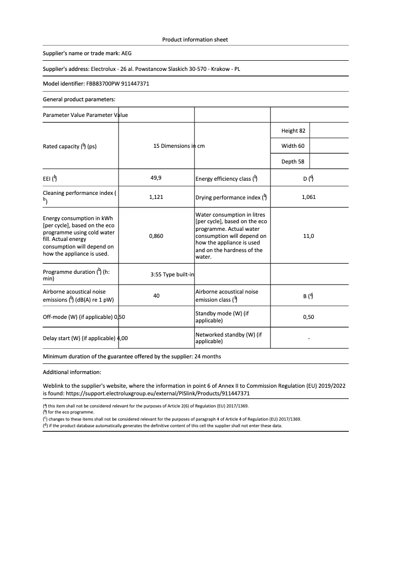 Imagen de la primera página del manual del dispositivo SprayZone FBB83700PW