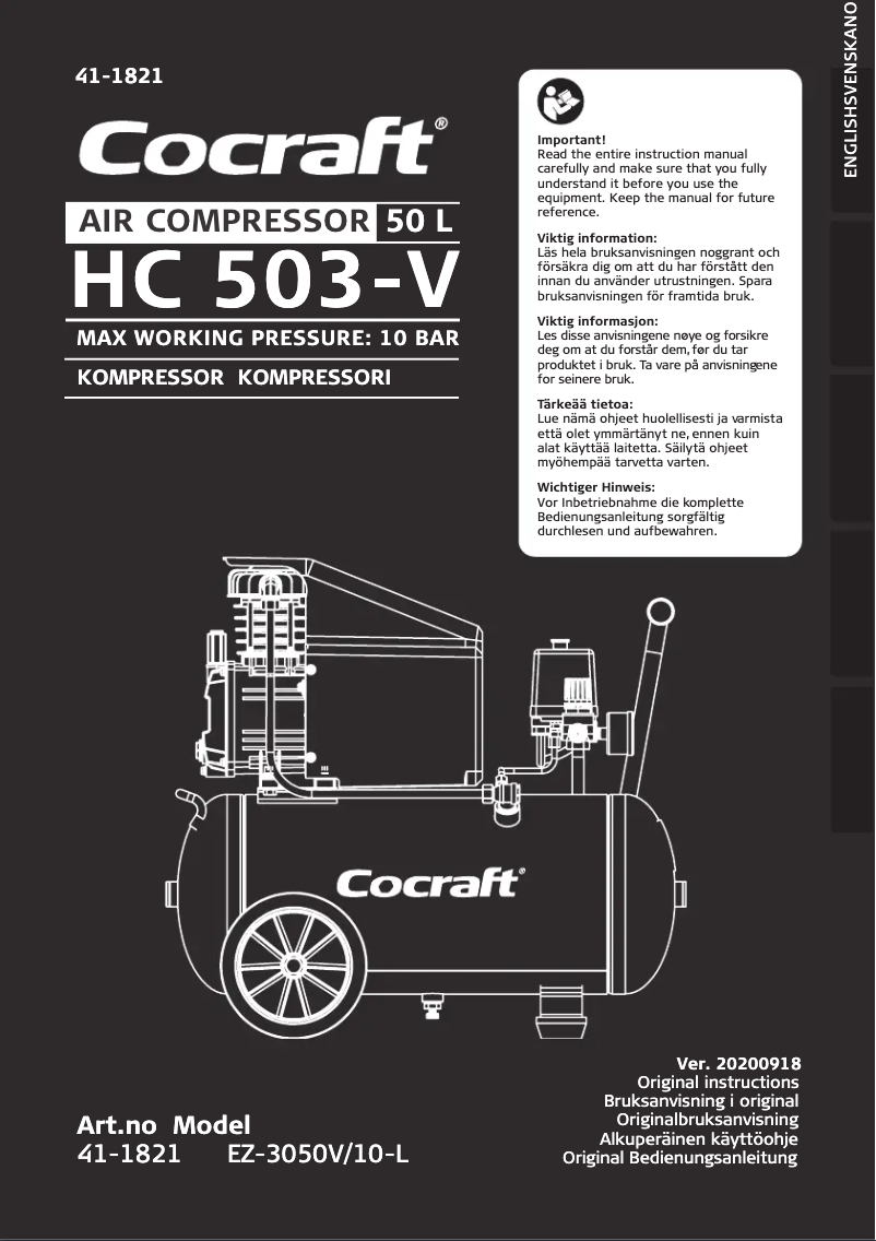 Página 1 del manual Manual de usuario Cocraft HC 503-V
