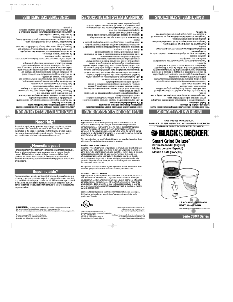 Página 1 del manual Manual de usuario Black & Decker CBM7