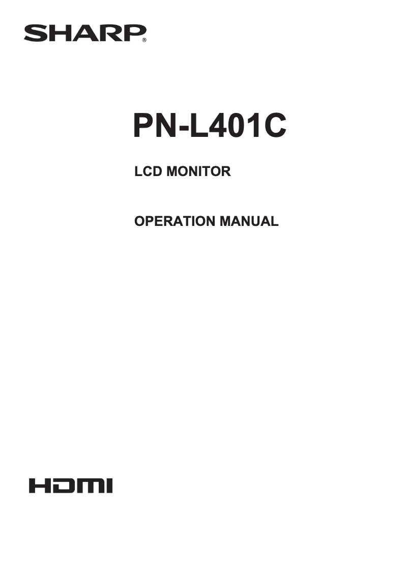 Página 1 del manual Manual de usuario Sharp PN-L401C