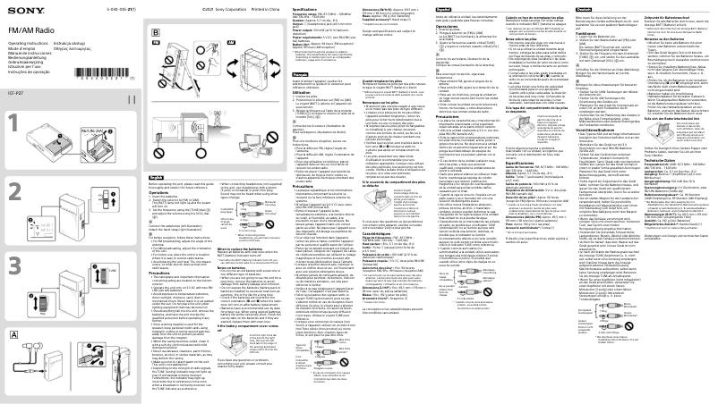 Página nº 1 - Manual de usuario Sony ICF-P27