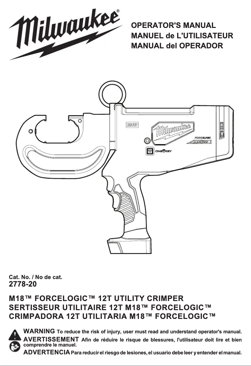 Página 1 del manual Manual de usuario Milwaukee M18 Force Logic 2778-20
